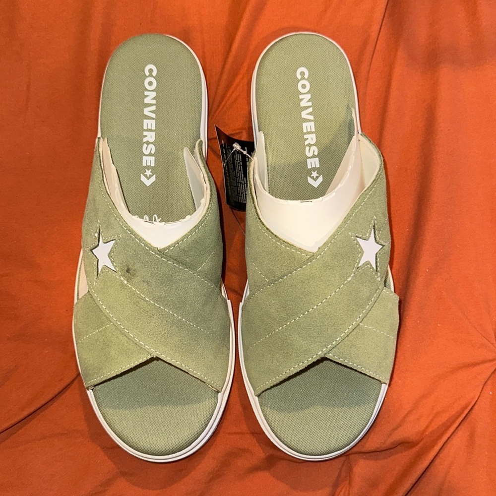 Converse Green Quilted Mules with Sporty Comfort